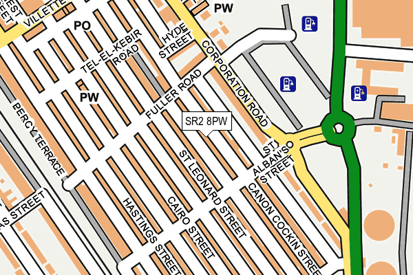 SR2 8PW map - OS OpenMap – Local (Ordnance Survey)
