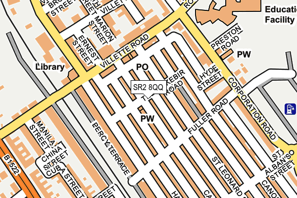 SR2 8QQ map - OS OpenMap – Local (Ordnance Survey)