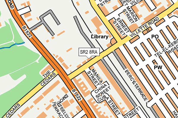 SR2 8RA map - OS OpenMap – Local (Ordnance Survey)