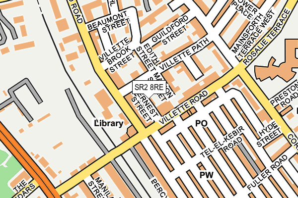 SR2 8RE map - OS OpenMap – Local (Ordnance Survey)