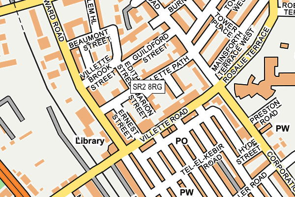 SR2 8RG map - OS OpenMap – Local (Ordnance Survey)