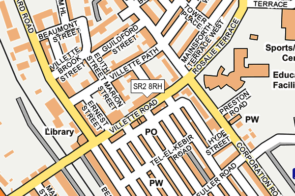 SR2 8RH map - OS OpenMap – Local (Ordnance Survey)