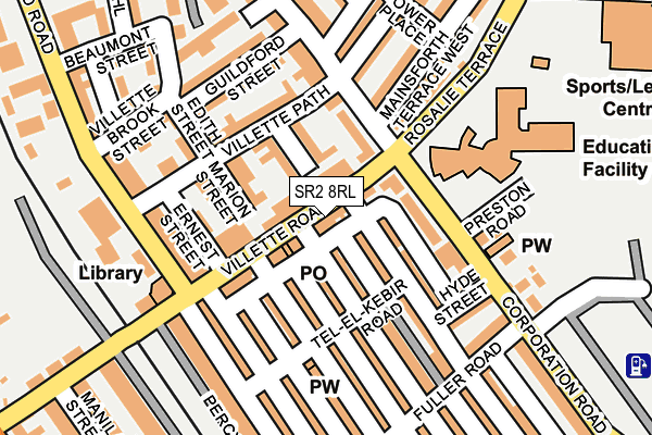 SR2 8RL map - OS OpenMap – Local (Ordnance Survey)