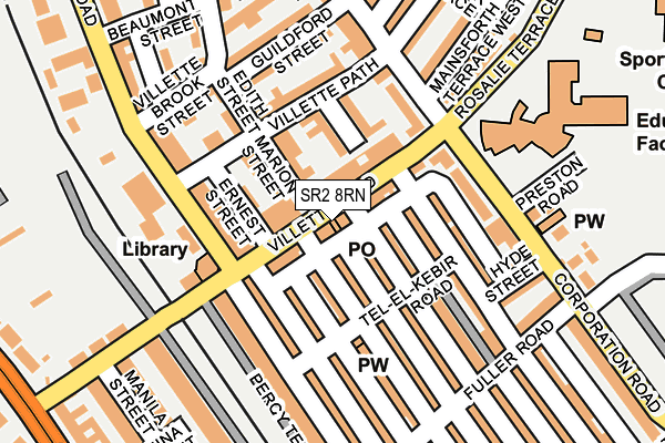 SR2 8RN map - OS OpenMap – Local (Ordnance Survey)