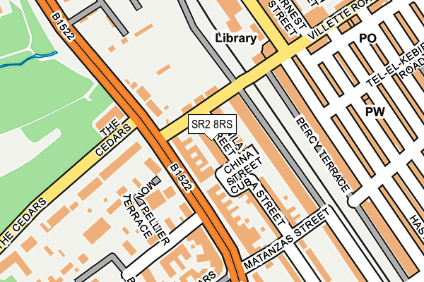 SR2 8RS map - OS OpenMap – Local (Ordnance Survey)