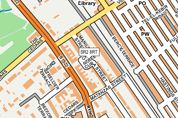 SR2 8RT map - OS OpenMap – Local (Ordnance Survey)