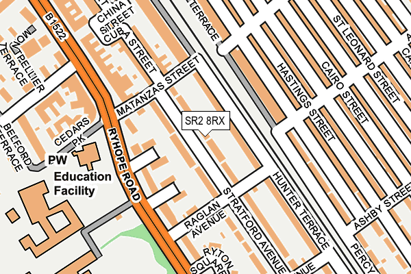 SR2 8RX map - OS OpenMap – Local (Ordnance Survey)
