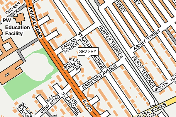 SR2 8RY map - OS OpenMap – Local (Ordnance Survey)
