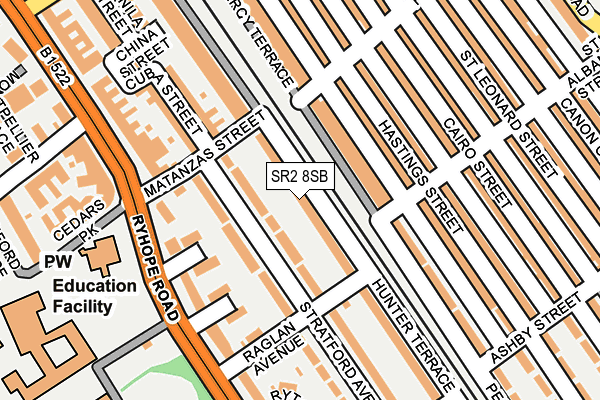 SR2 8SB map - OS OpenMap – Local (Ordnance Survey)