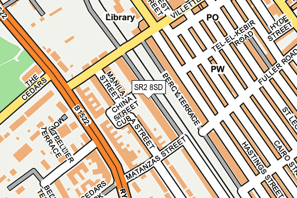 SR2 8SD map - OS OpenMap – Local (Ordnance Survey)