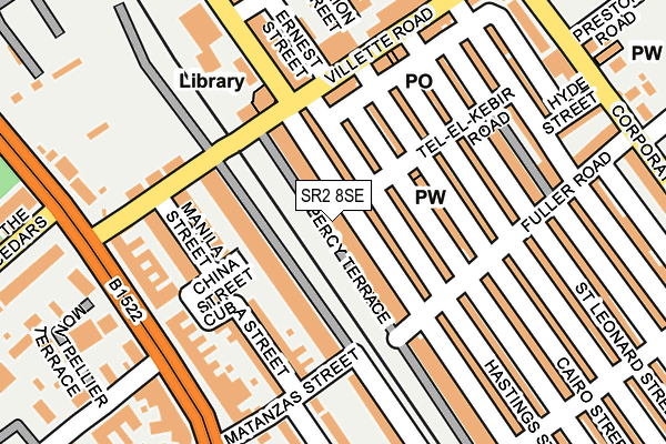 SR2 8SE map - OS OpenMap – Local (Ordnance Survey)