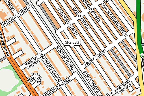 SR2 8SG map - OS OpenMap – Local (Ordnance Survey)