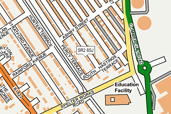 SR2 8SJ map - OS OpenMap – Local (Ordnance Survey)