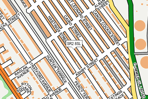 SR2 8SL map - OS OpenMap – Local (Ordnance Survey)