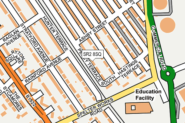 SR2 8SQ map - OS OpenMap – Local (Ordnance Survey)