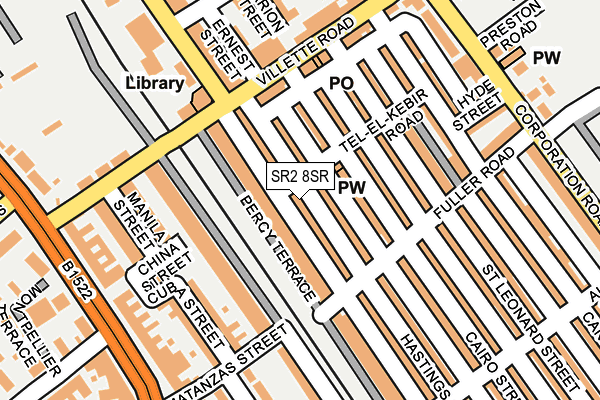 SR2 8SR map - OS OpenMap – Local (Ordnance Survey)