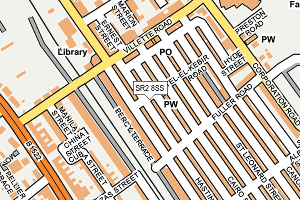 SR2 8SS map - OS OpenMap – Local (Ordnance Survey)