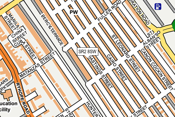 SR2 8SW map - OS OpenMap – Local (Ordnance Survey)