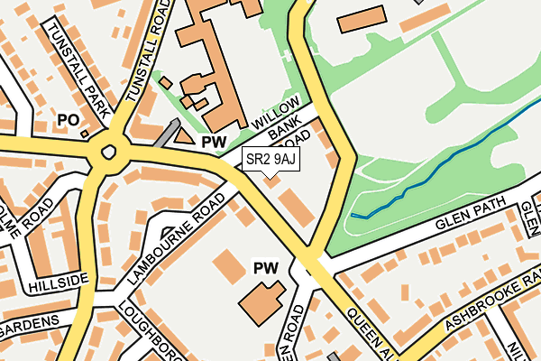 SR2 9AJ map - OS OpenMap – Local (Ordnance Survey)
