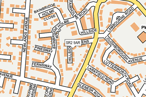 SR2 9AR map - OS OpenMap – Local (Ordnance Survey)