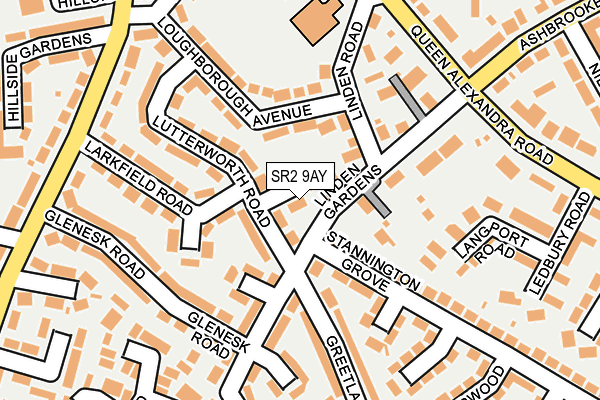 SR2 9AY map - OS OpenMap – Local (Ordnance Survey)