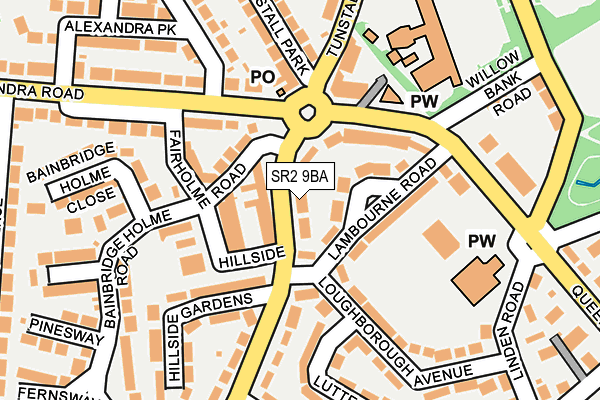 SR2 9BA map - OS OpenMap – Local (Ordnance Survey)