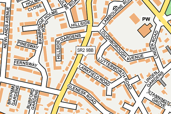 SR2 9BB map - OS OpenMap – Local (Ordnance Survey)