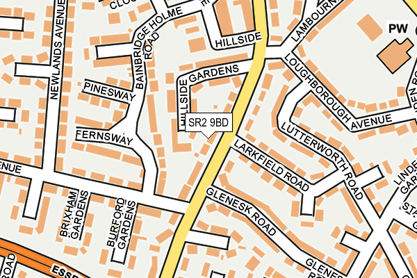 SR2 9BD map - OS OpenMap – Local (Ordnance Survey)