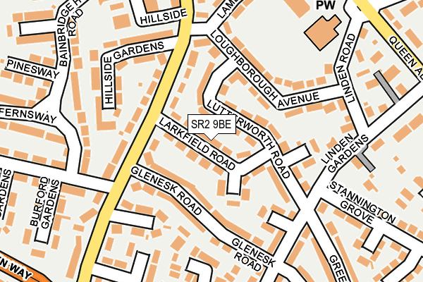 SR2 9BE map - OS OpenMap – Local (Ordnance Survey)