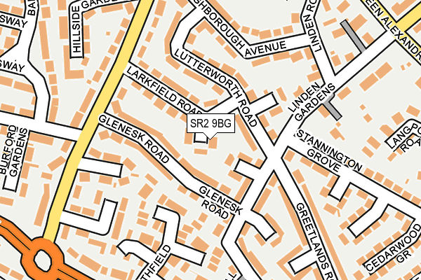 SR2 9BG map - OS OpenMap – Local (Ordnance Survey)