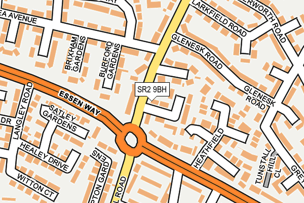 SR2 9BH map - OS OpenMap – Local (Ordnance Survey)