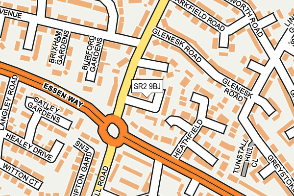 SR2 9BJ map - OS OpenMap – Local (Ordnance Survey)