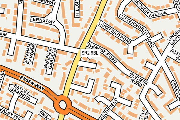 SR2 9BL map - OS OpenMap – Local (Ordnance Survey)