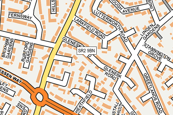 SR2 9BN map - OS OpenMap – Local (Ordnance Survey)
