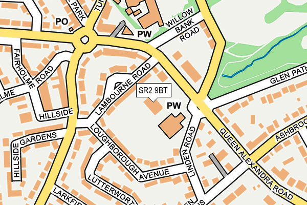 SR2 9BT map - OS OpenMap – Local (Ordnance Survey)