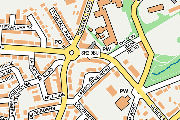 SR2 9BU map - OS OpenMap – Local (Ordnance Survey)