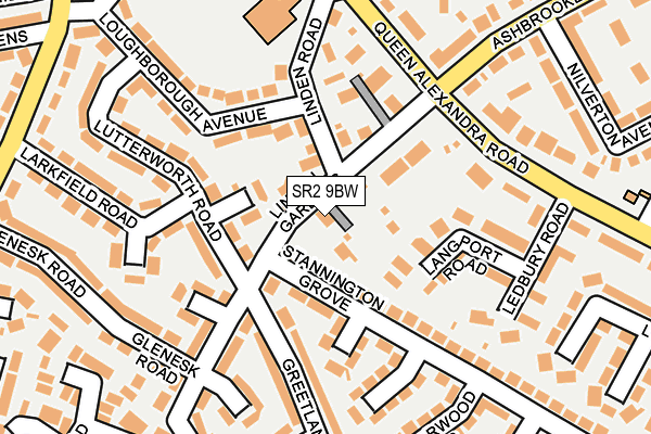 SR2 9BW map - OS OpenMap – Local (Ordnance Survey)