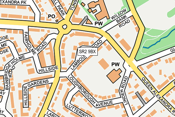 SR2 9BX map - OS OpenMap – Local (Ordnance Survey)