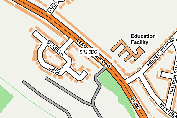 SR2 9DG map - OS OpenMap – Local (Ordnance Survey)