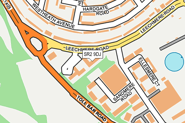 SR2 9DJ map - OS OpenMap – Local (Ordnance Survey)