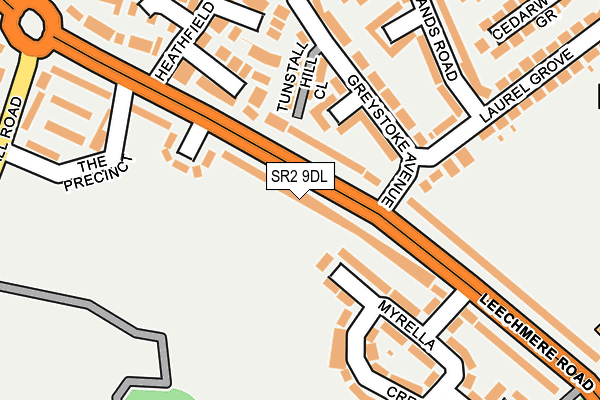 SR2 9DL map - OS OpenMap – Local (Ordnance Survey)