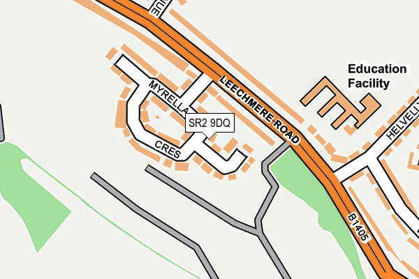 SR2 9DQ map - OS OpenMap – Local (Ordnance Survey)