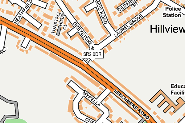 SR2 9DR map - OS OpenMap – Local (Ordnance Survey)