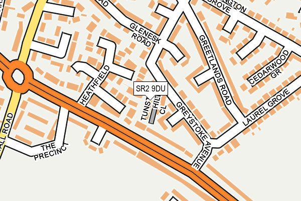SR2 9DU map - OS OpenMap – Local (Ordnance Survey)