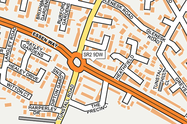 SR2 9DW map - OS OpenMap – Local (Ordnance Survey)