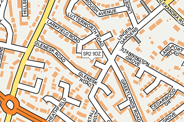 SR2 9DZ map - OS OpenMap – Local (Ordnance Survey)