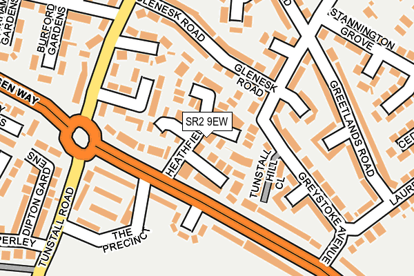 SR2 9EW map - OS OpenMap – Local (Ordnance Survey)
