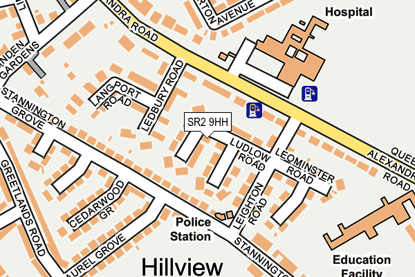 SR2 9HH map - OS OpenMap – Local (Ordnance Survey)