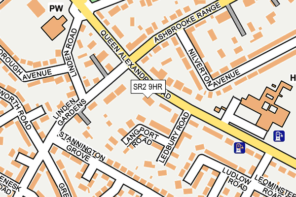 SR2 9HR map - OS OpenMap – Local (Ordnance Survey)