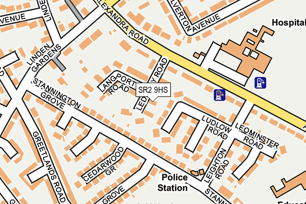 SR2 9HS map - OS OpenMap – Local (Ordnance Survey)